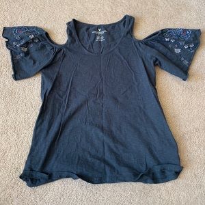 Off the shoulder embroidered blouse!